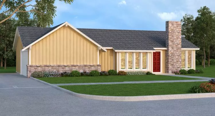 image of side entry garage house plan 9034